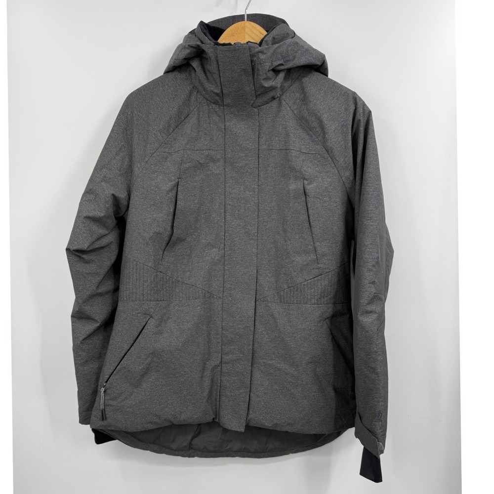 Champion Jacket Womens Small Gray Hooded Insulated Fleece Lined‎ RT596